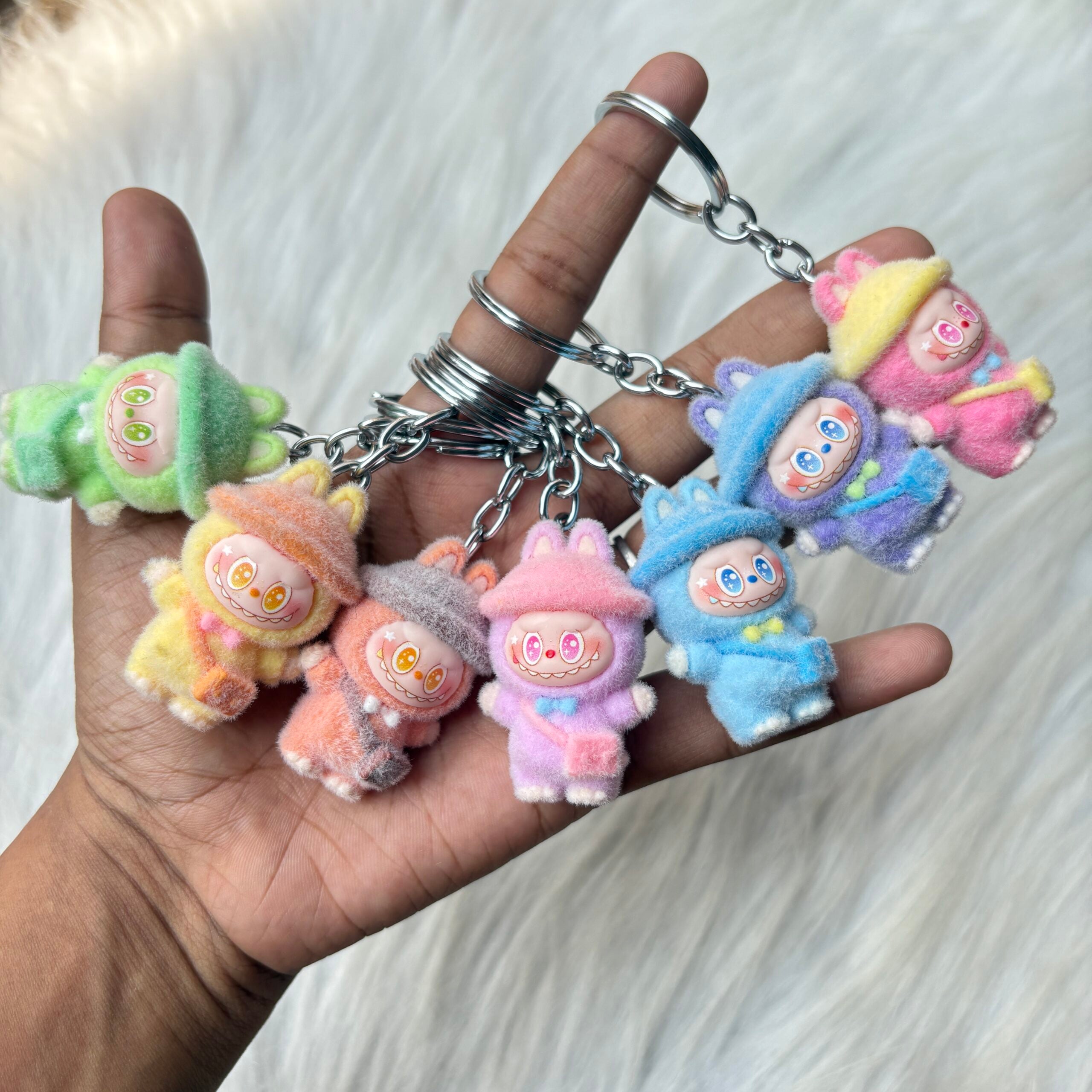 Multicolour labubu premium keychain random