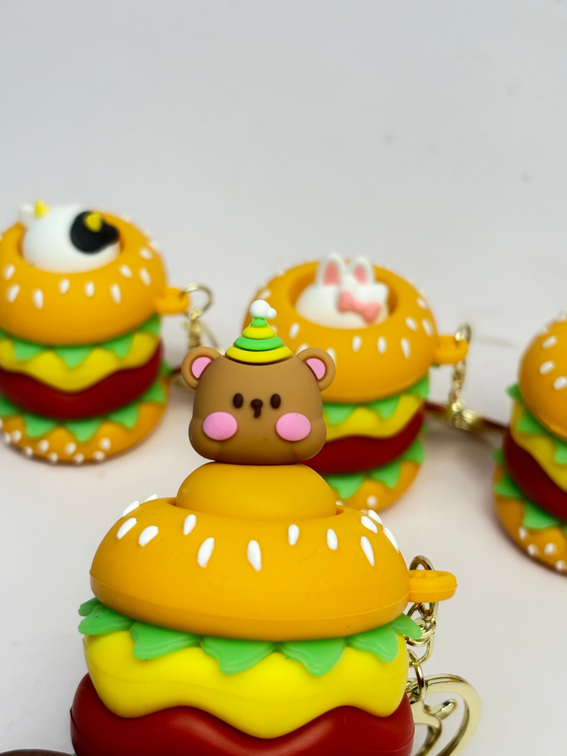 Premium pop-up burger keychain
