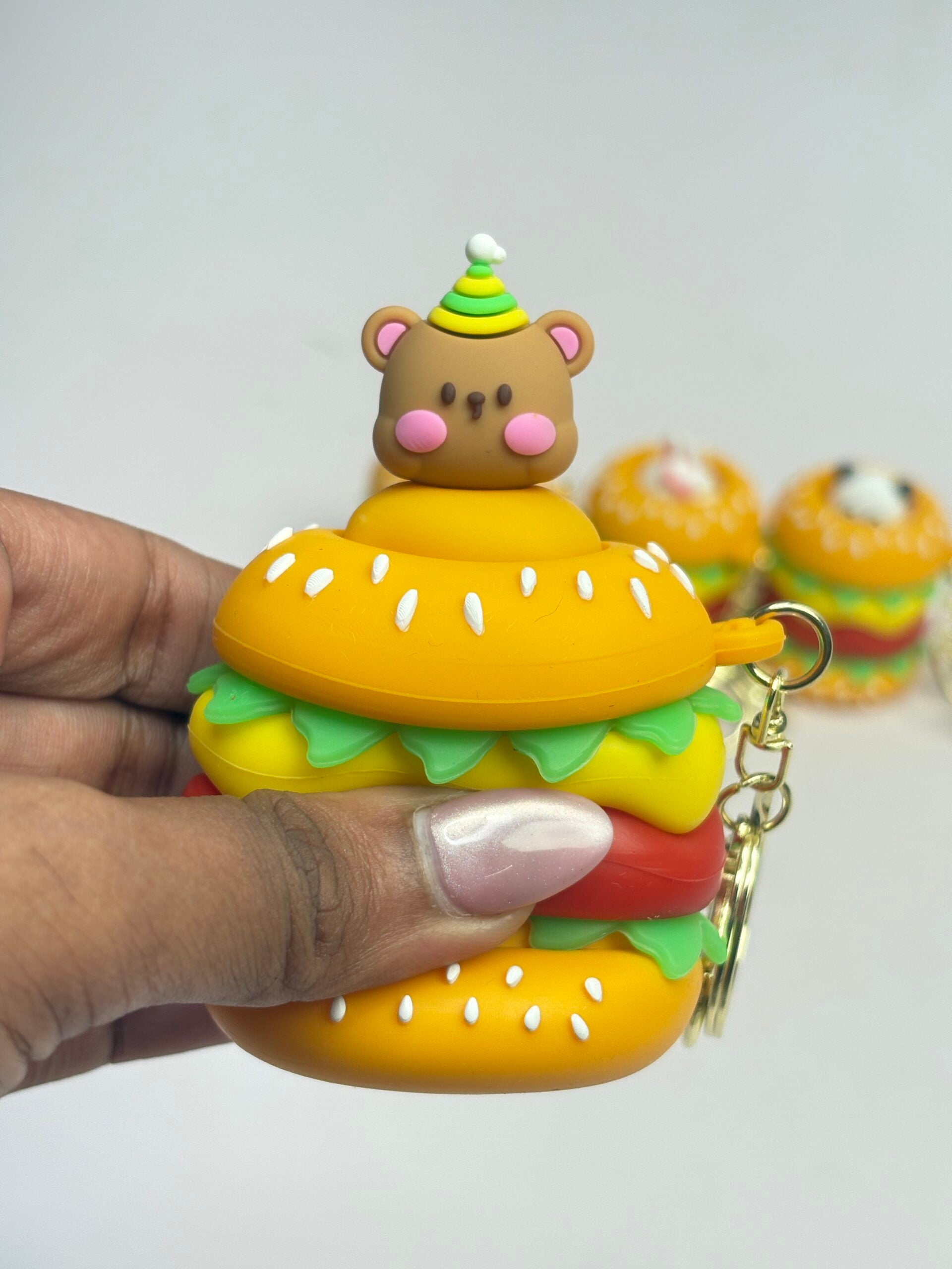 Premium pop-up burger keychain