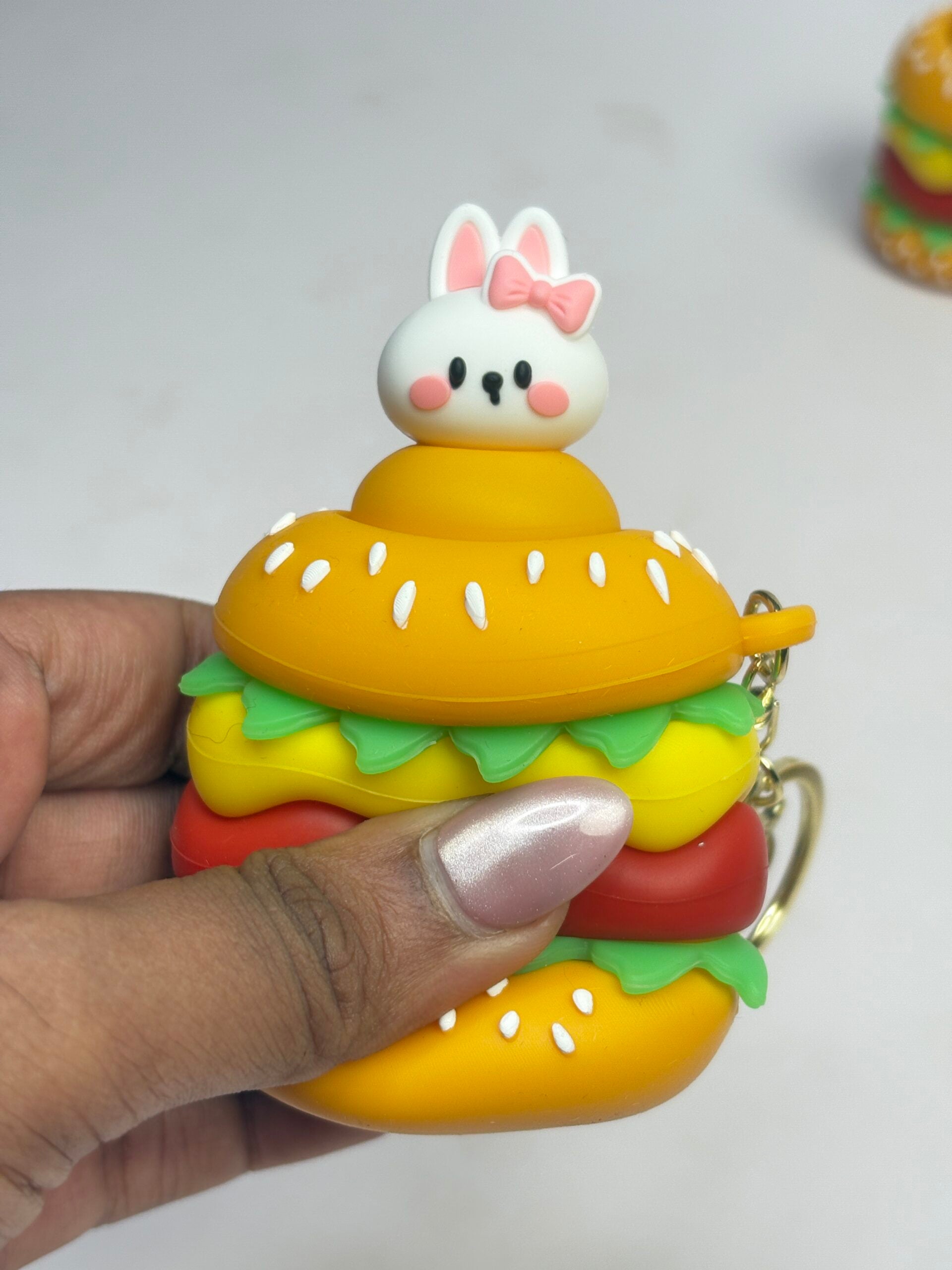 Premium pop-up burger keychain
