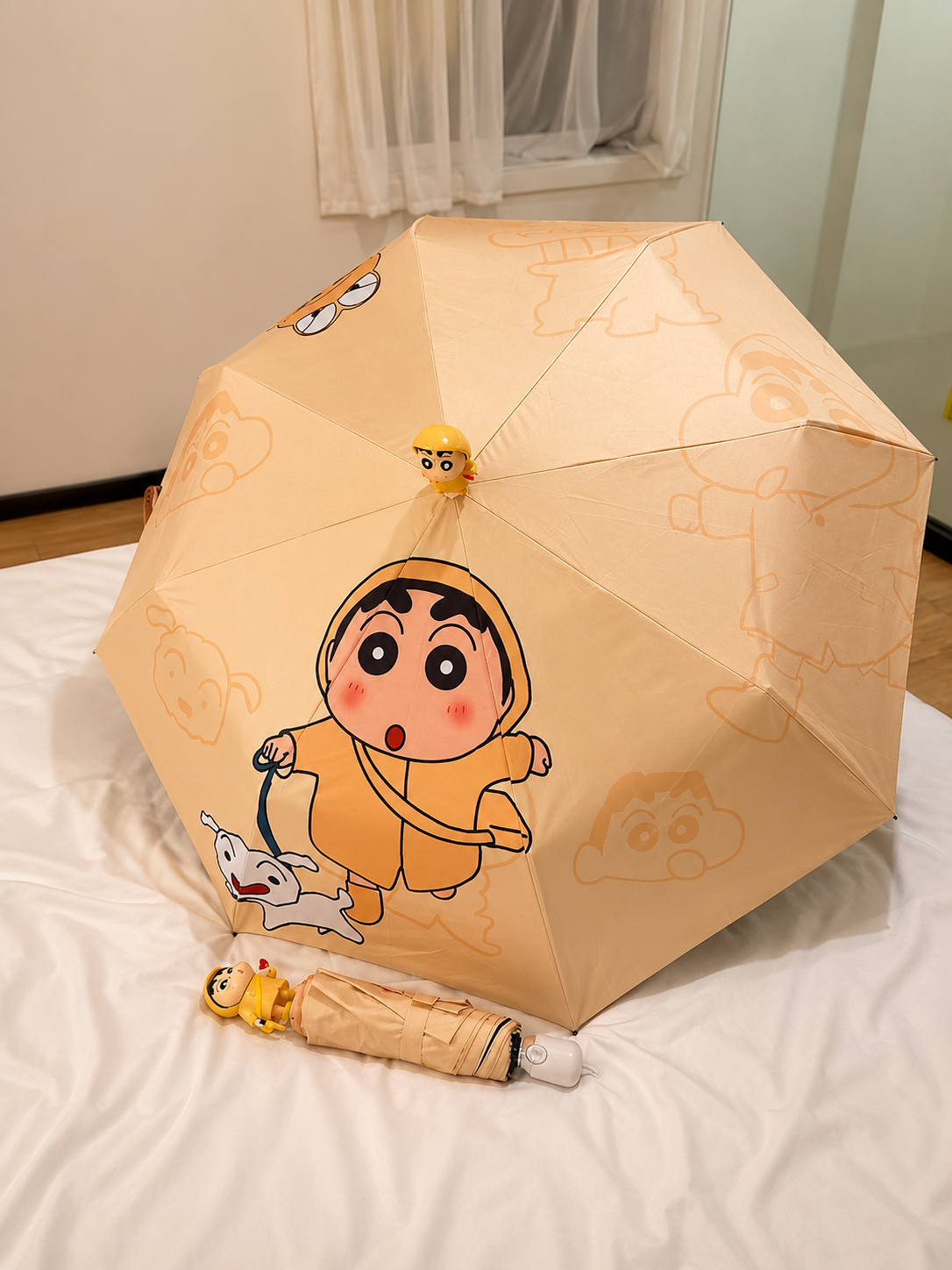 Cute Shinchan Portable Travel Umbrella with 3D Toy