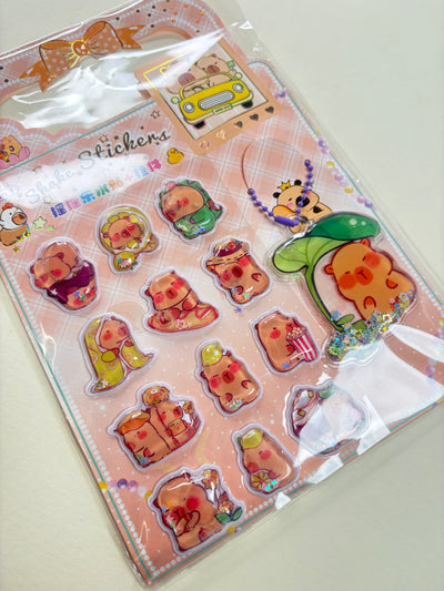Kids water sticker with keycharm