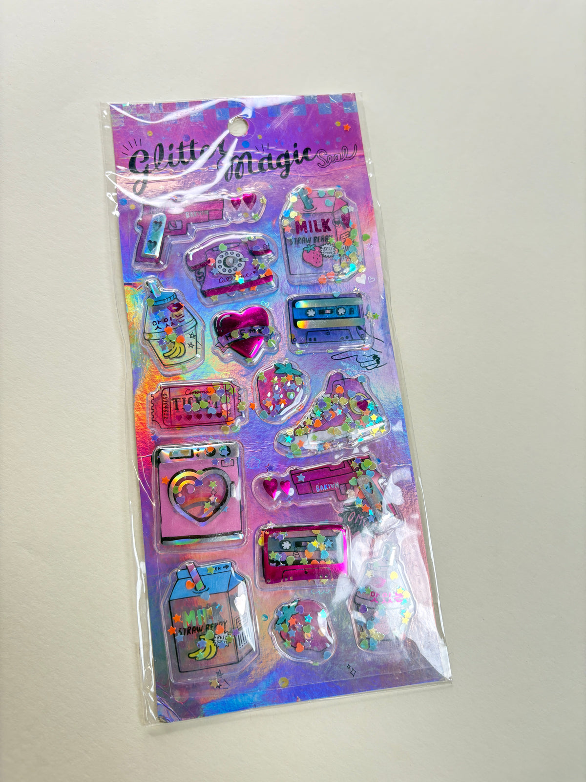 Glitter magic sticker