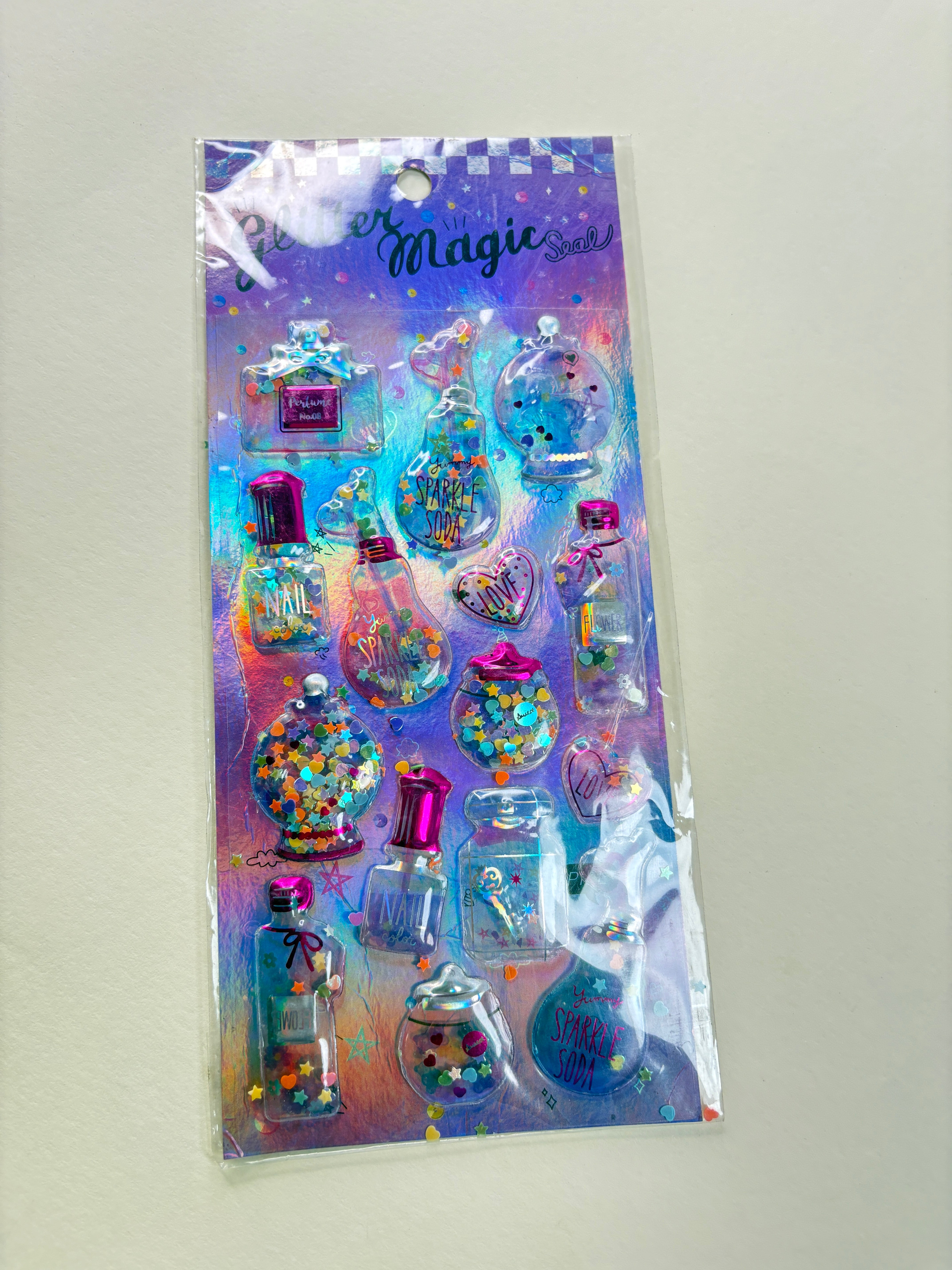 Glitter magic sticker