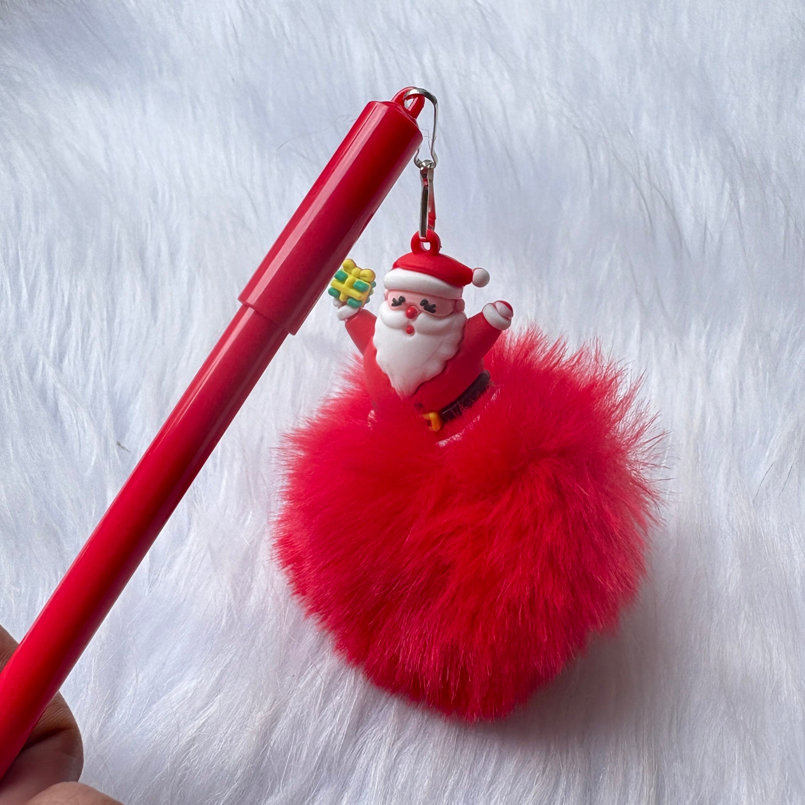 Christmas Fur Pom Pom pens random