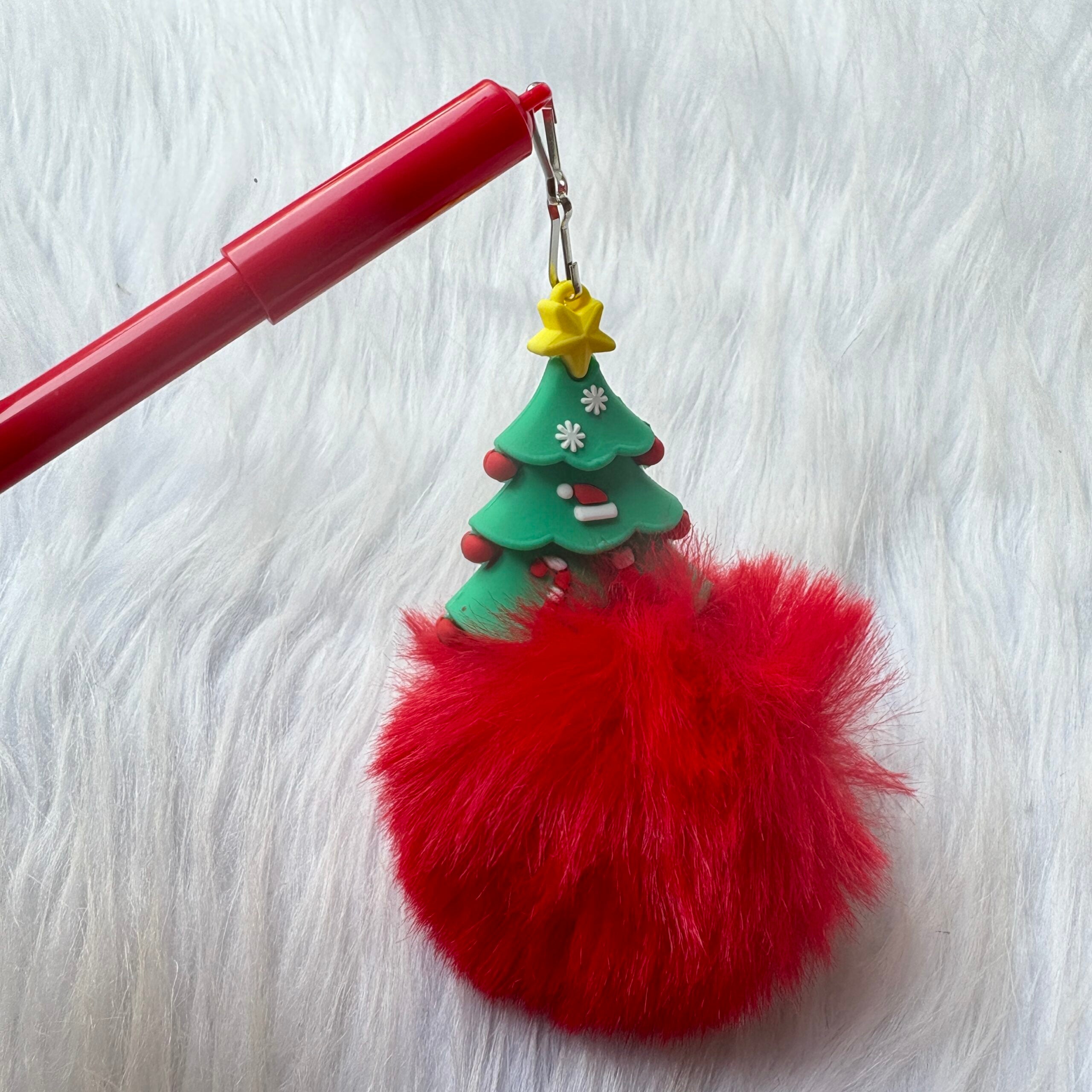 Christmas Fur Pom Pom pens random