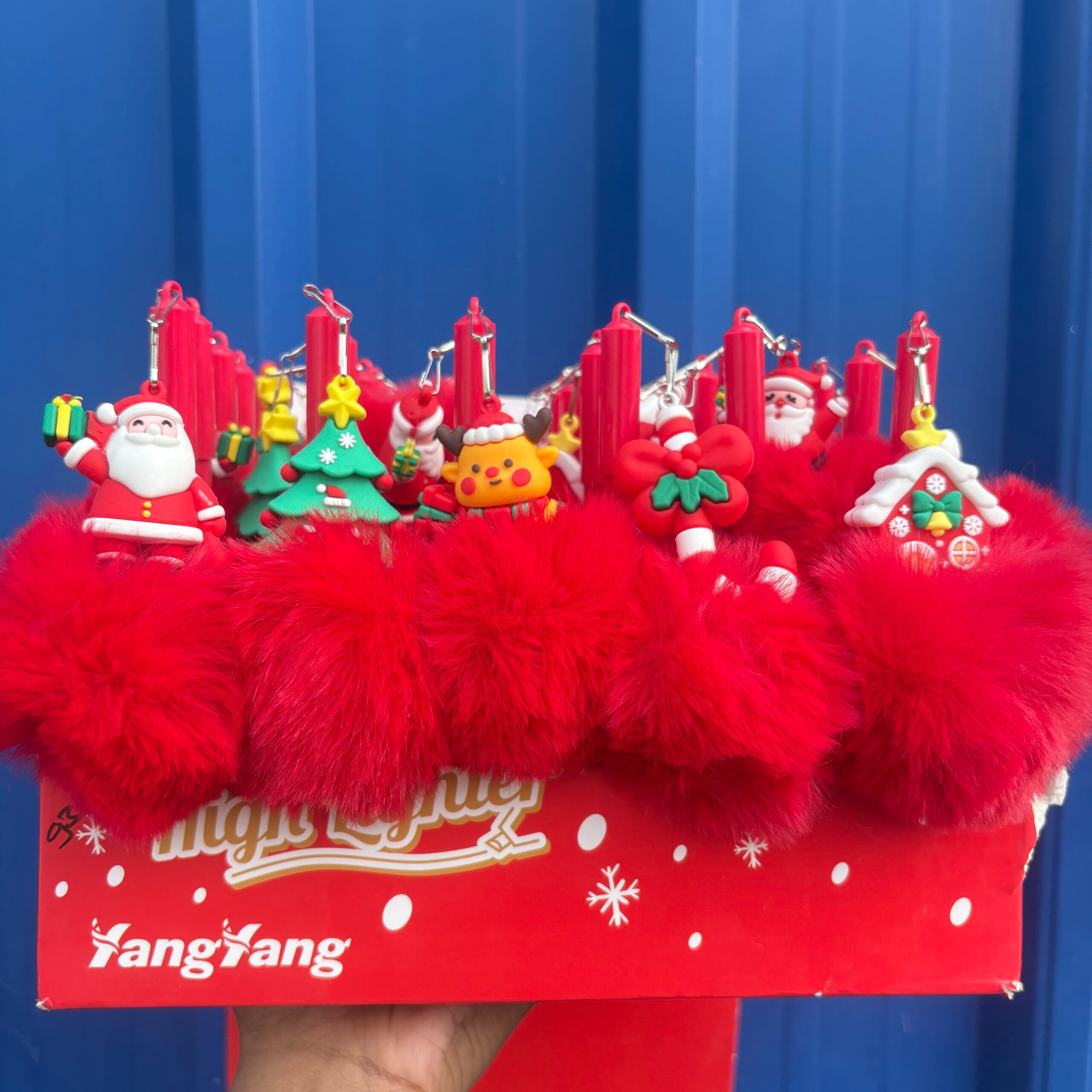 Christmas Fur Pom Pom pens random