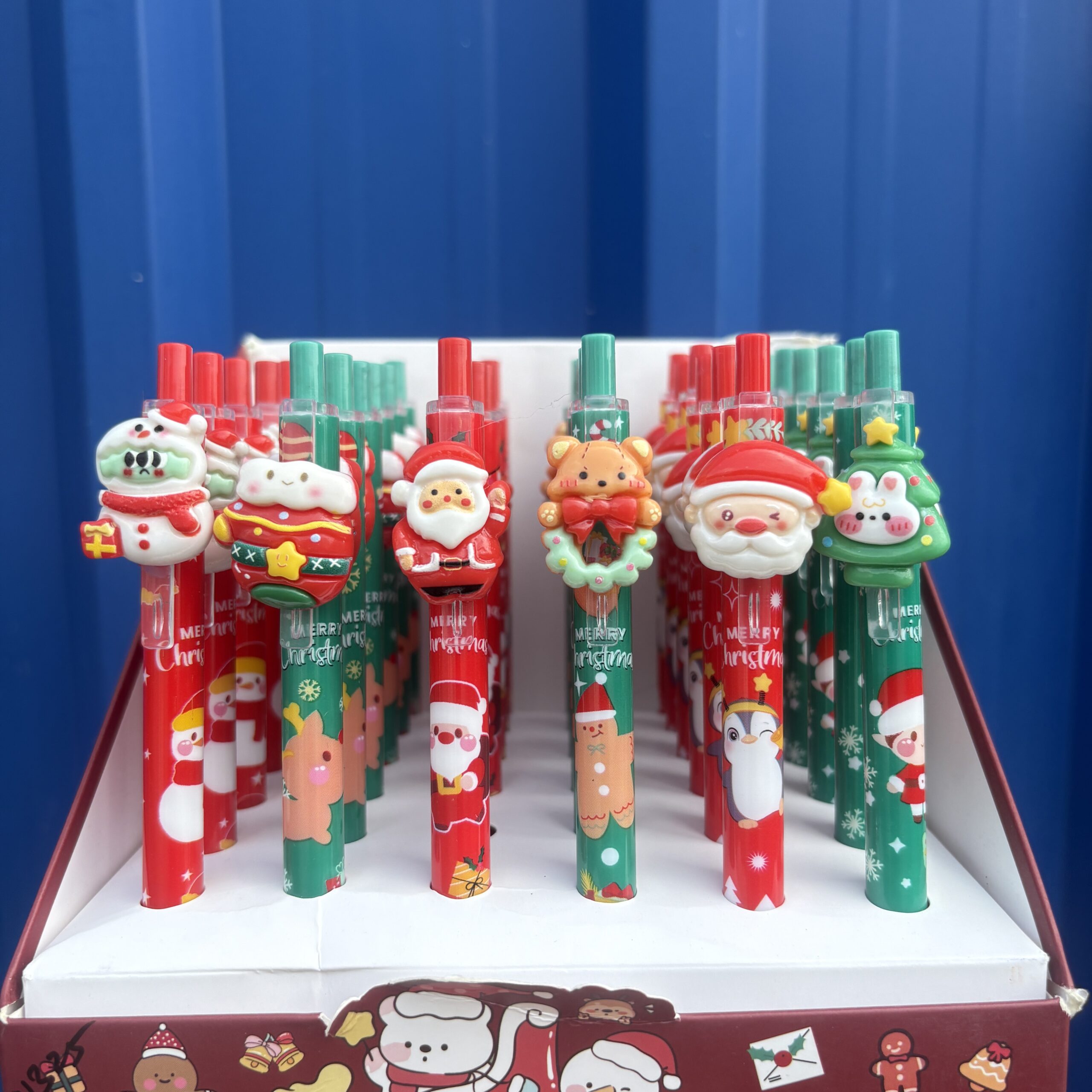 Christmas theme click pens set of two