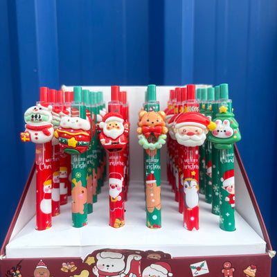 Christmas theme click pens set of two