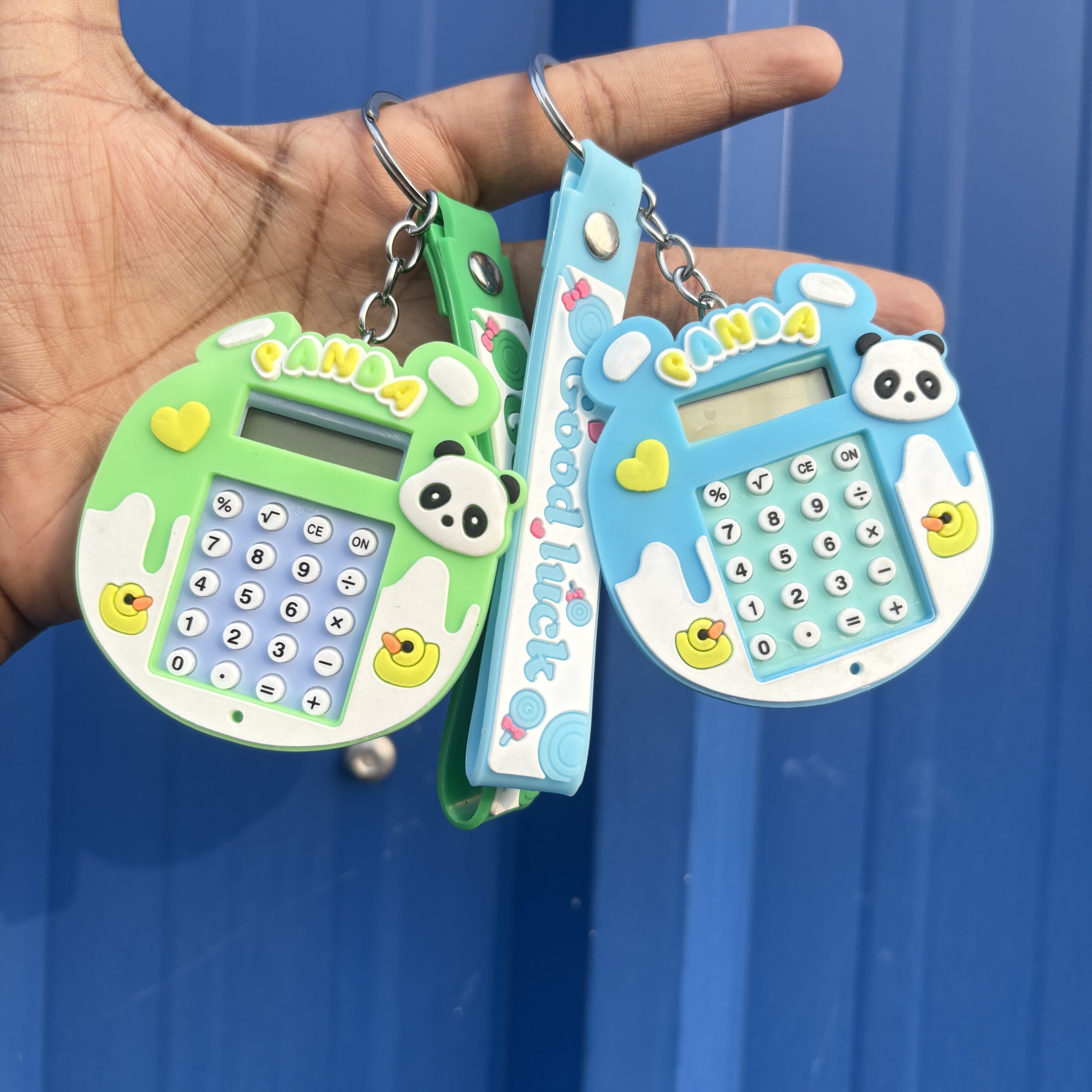 Panda calculator and puzzle keychain