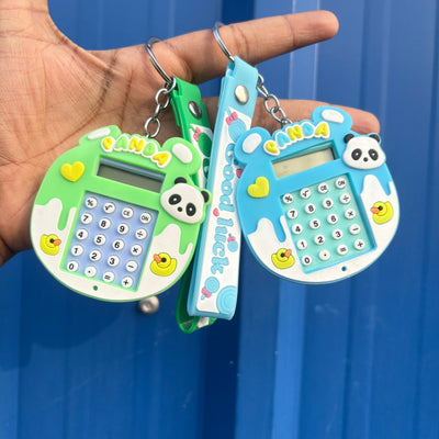 Panda calculator and puzzle keychain