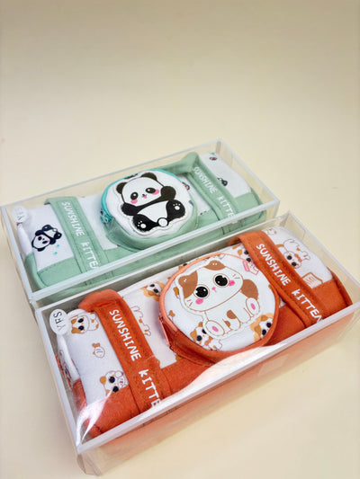 Cat and panda pouch
