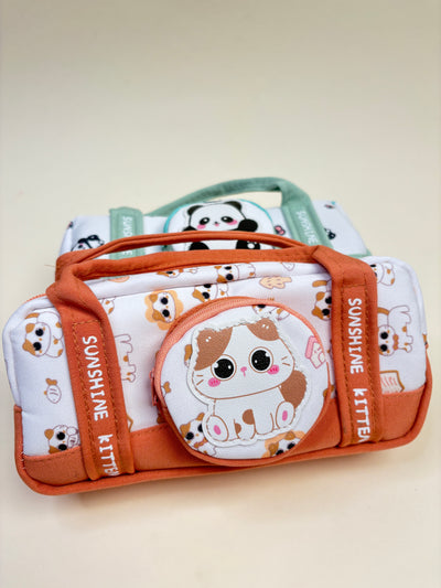 Cat and panda pouch