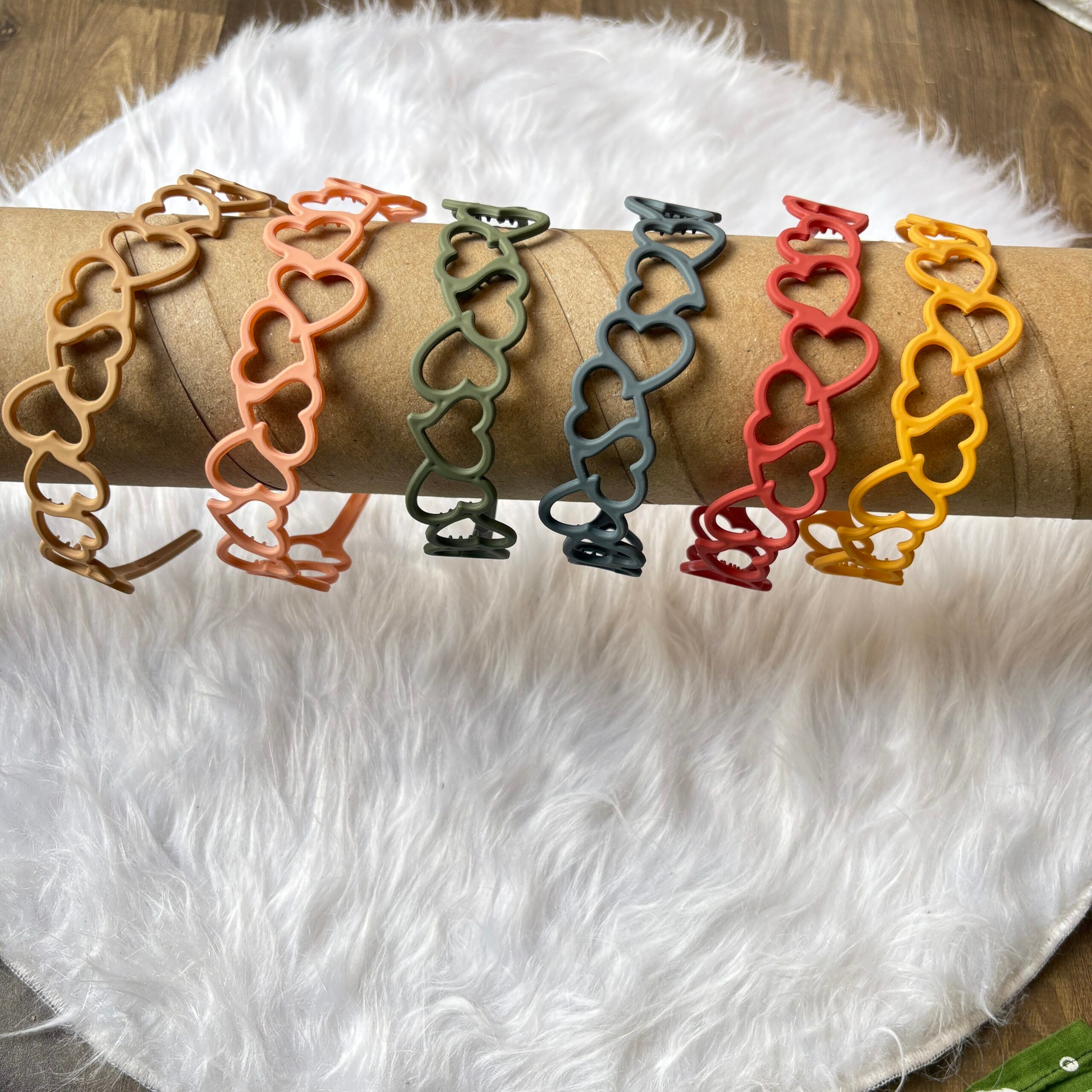 Heart shape hairbands matte finish random