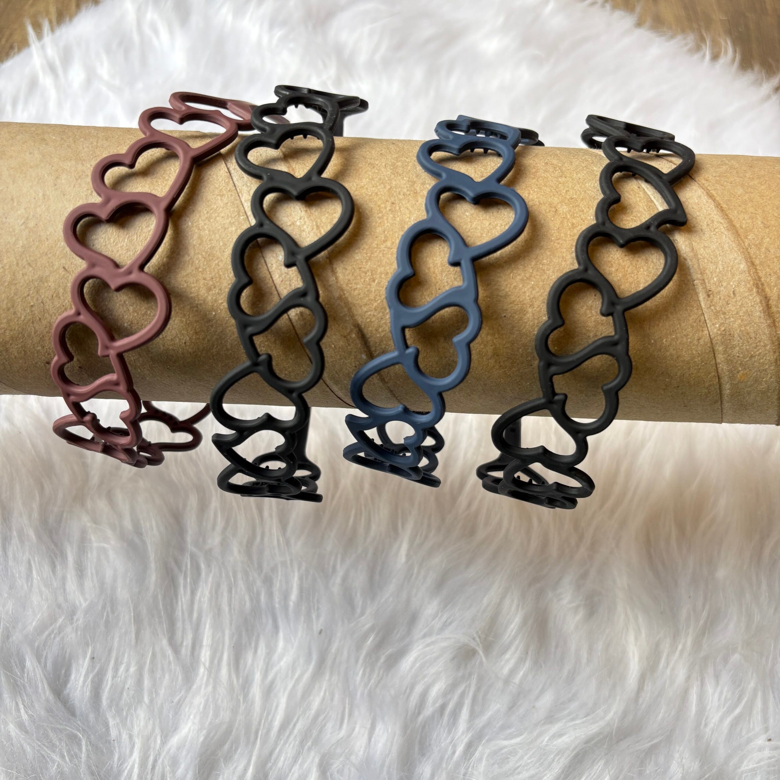 Heart shape hairbands matte finish random