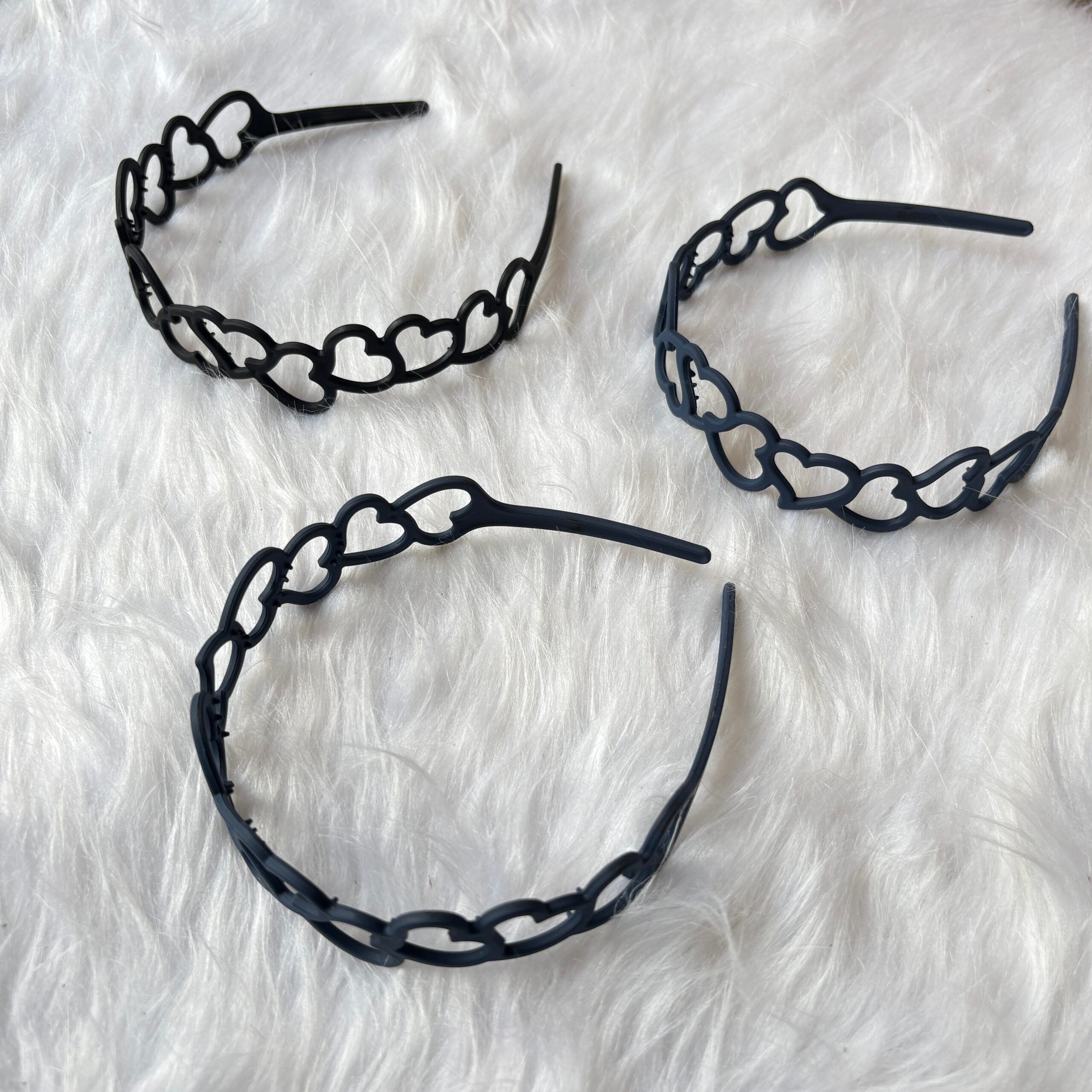Heart shape hairbands matte finish random