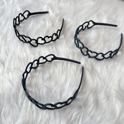 Heart shape hairbands matte finish random
