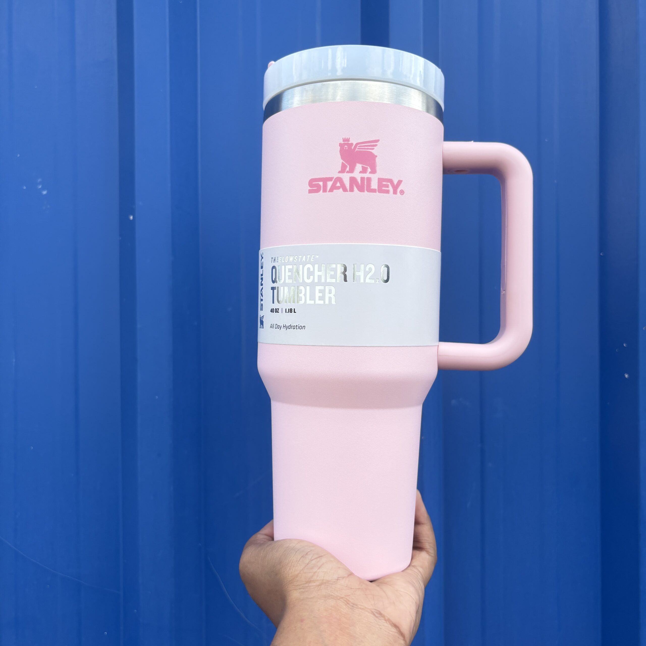 Pink Stanley with straw