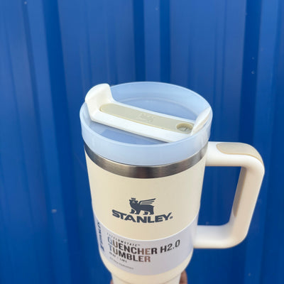 Beige Stanley with straw