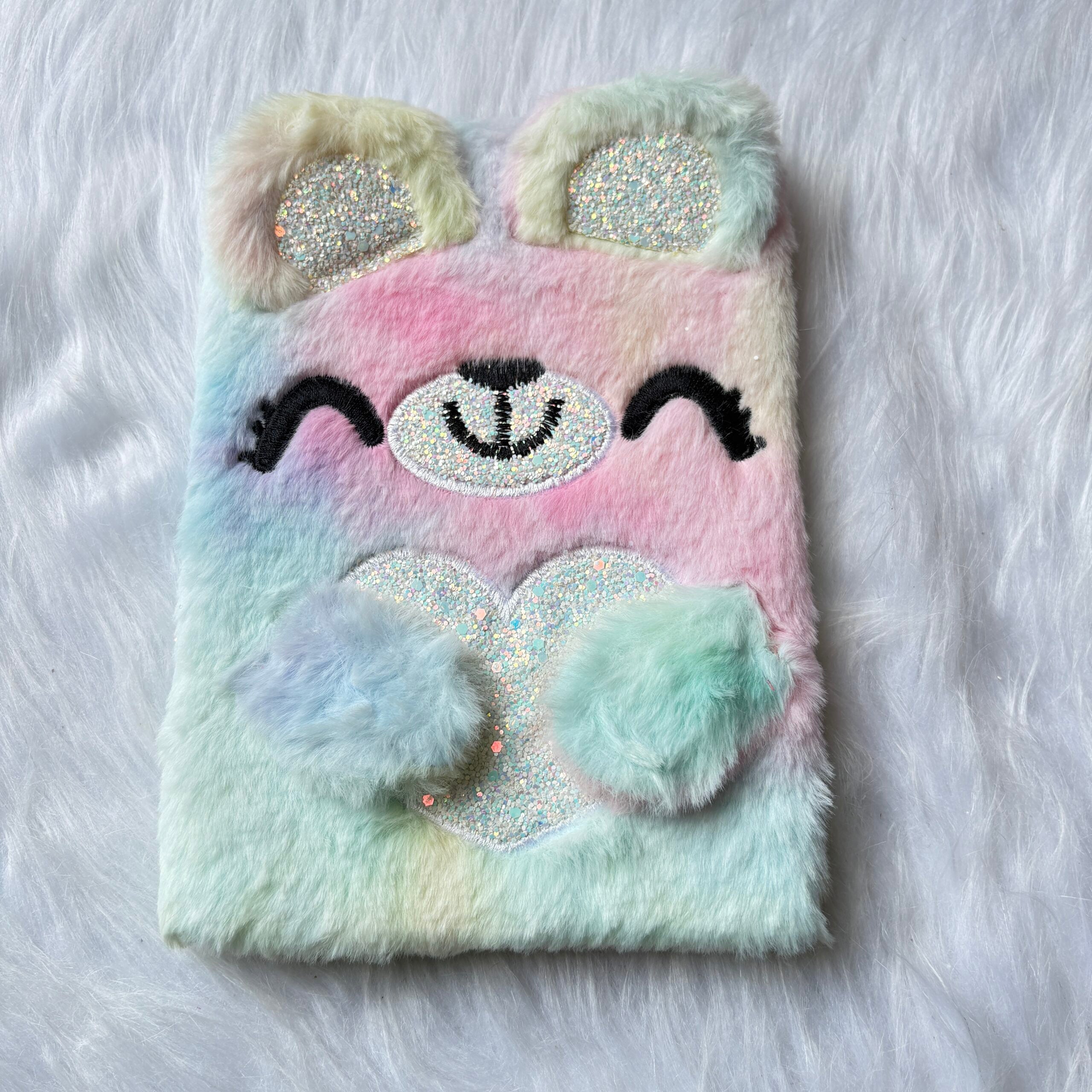 Cute bear fur diary A5 size