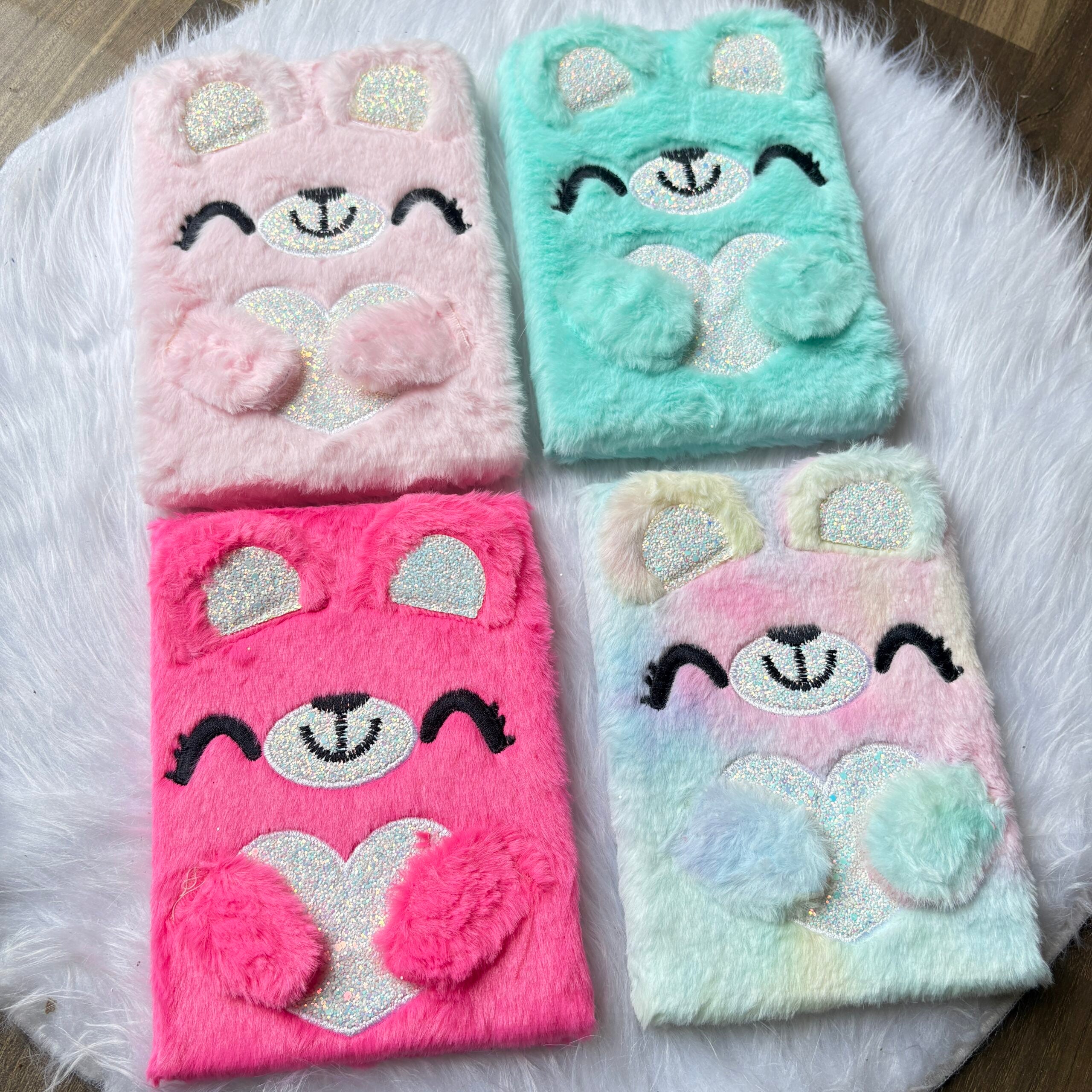 Cute bear fur diary A5 size
