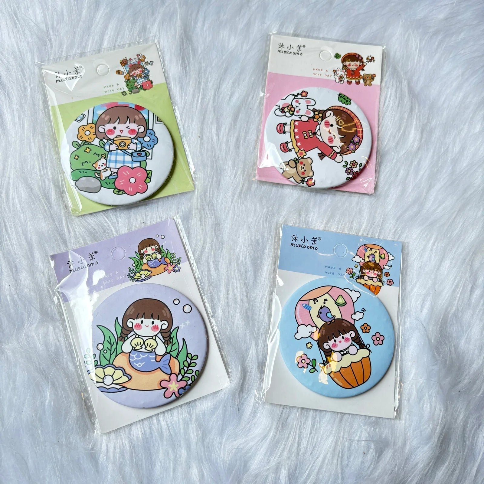 Random print cute small Mirror