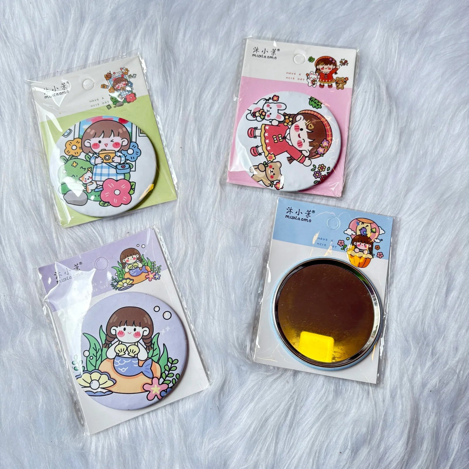 Random print cute small Mirror