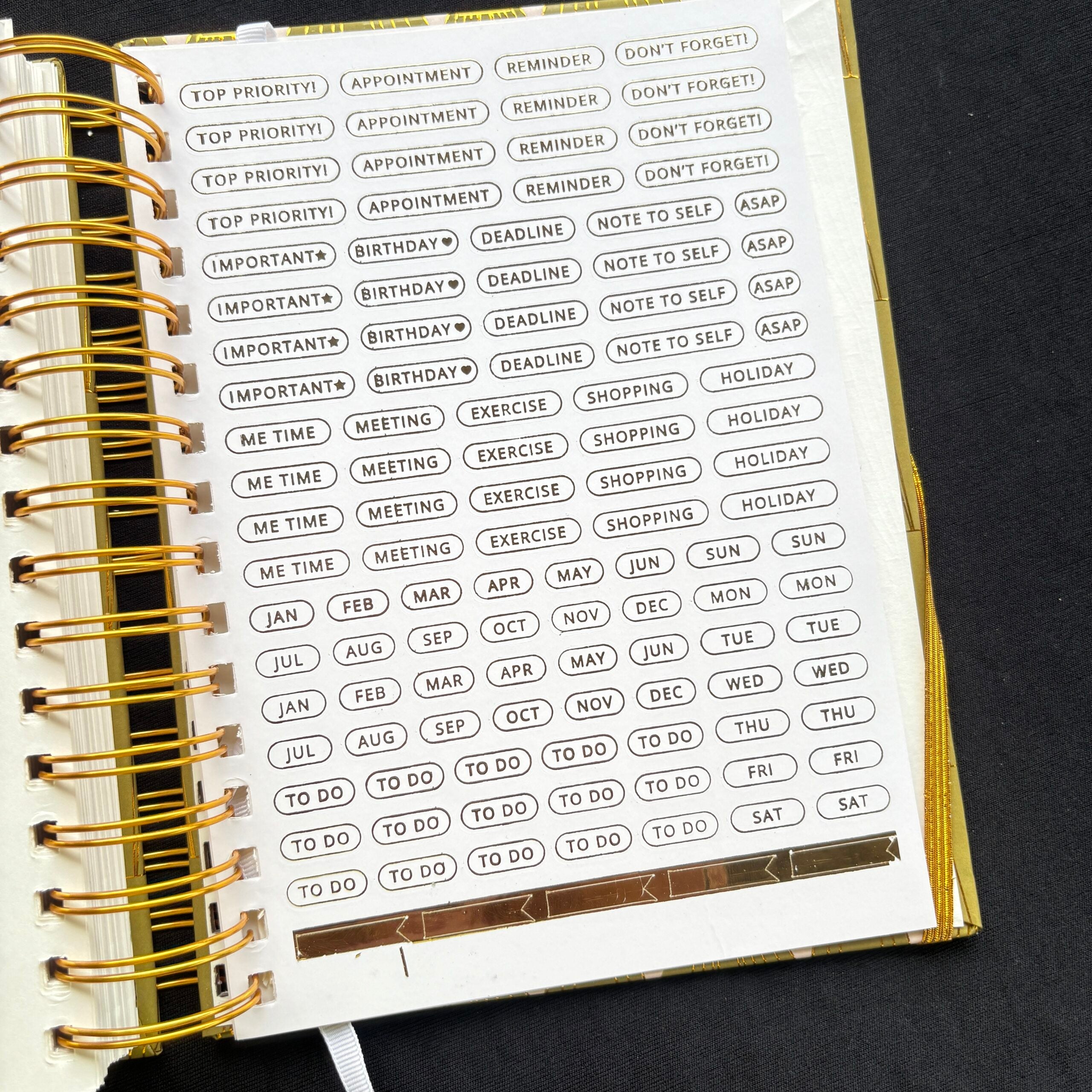 Premium Daily Planners (last two sheets stickers)