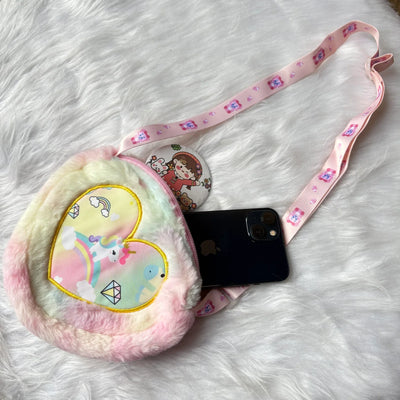 Unicorn fur sling bag