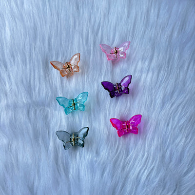 Cute mini crystal butterfly claws random