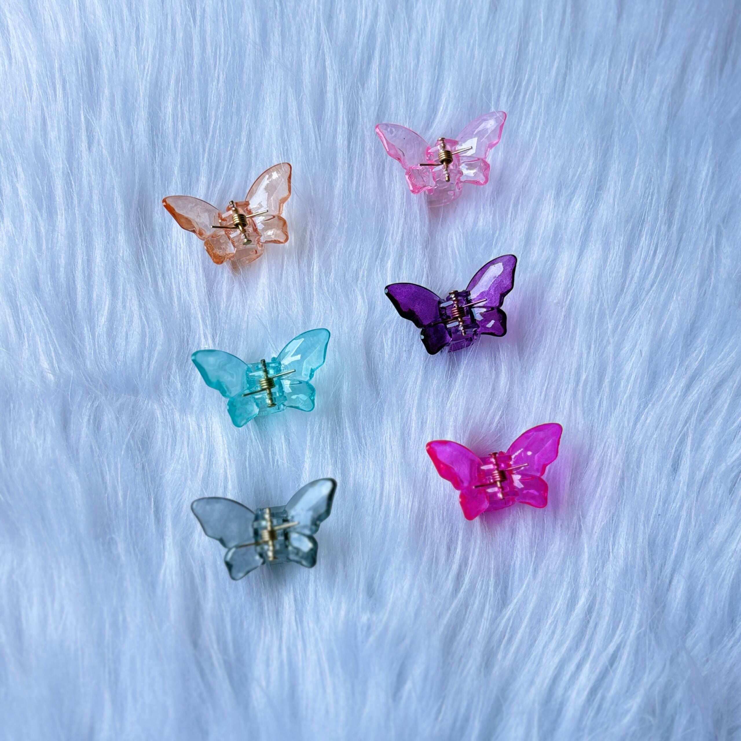 Cute mini crystal butterfly claws random