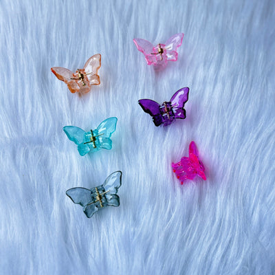 Cute mini crystal butterfly claws random