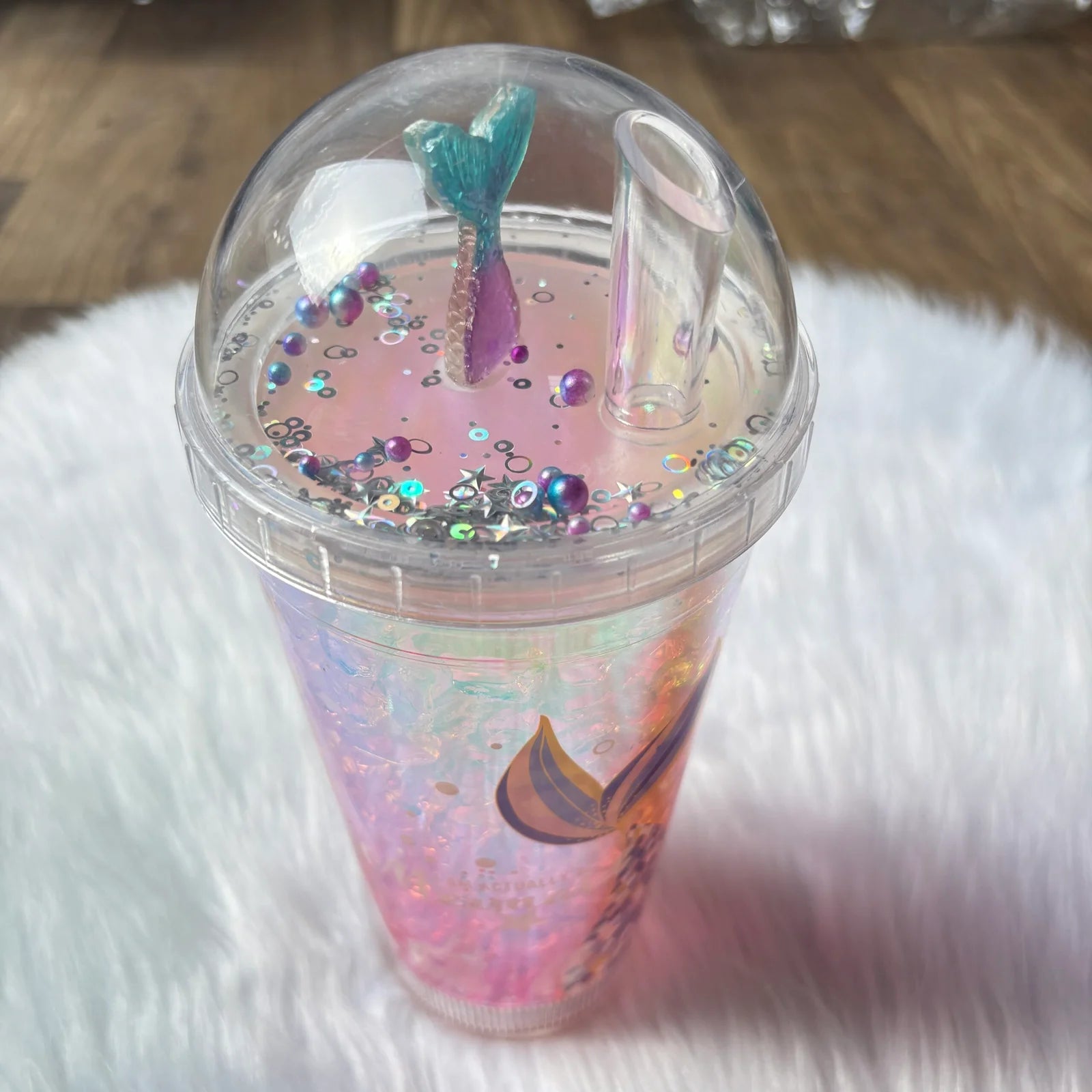 Mermaid light sipper with straw (Random) 450ml