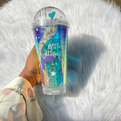 Mermaid light sipper with straw (Random) 450ml