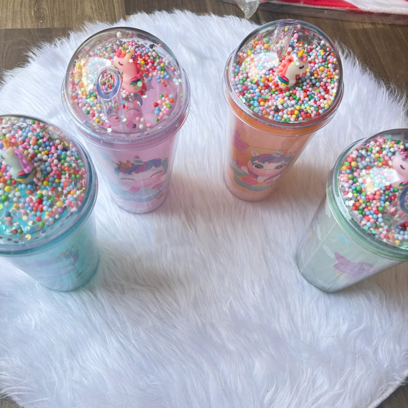 Premium unicorn light sippers with toy straw 450ml