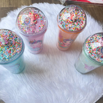 Premium unicorn light sippers with toy straw 450ml