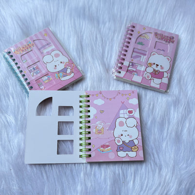 Cute bear print mini diaries(random)