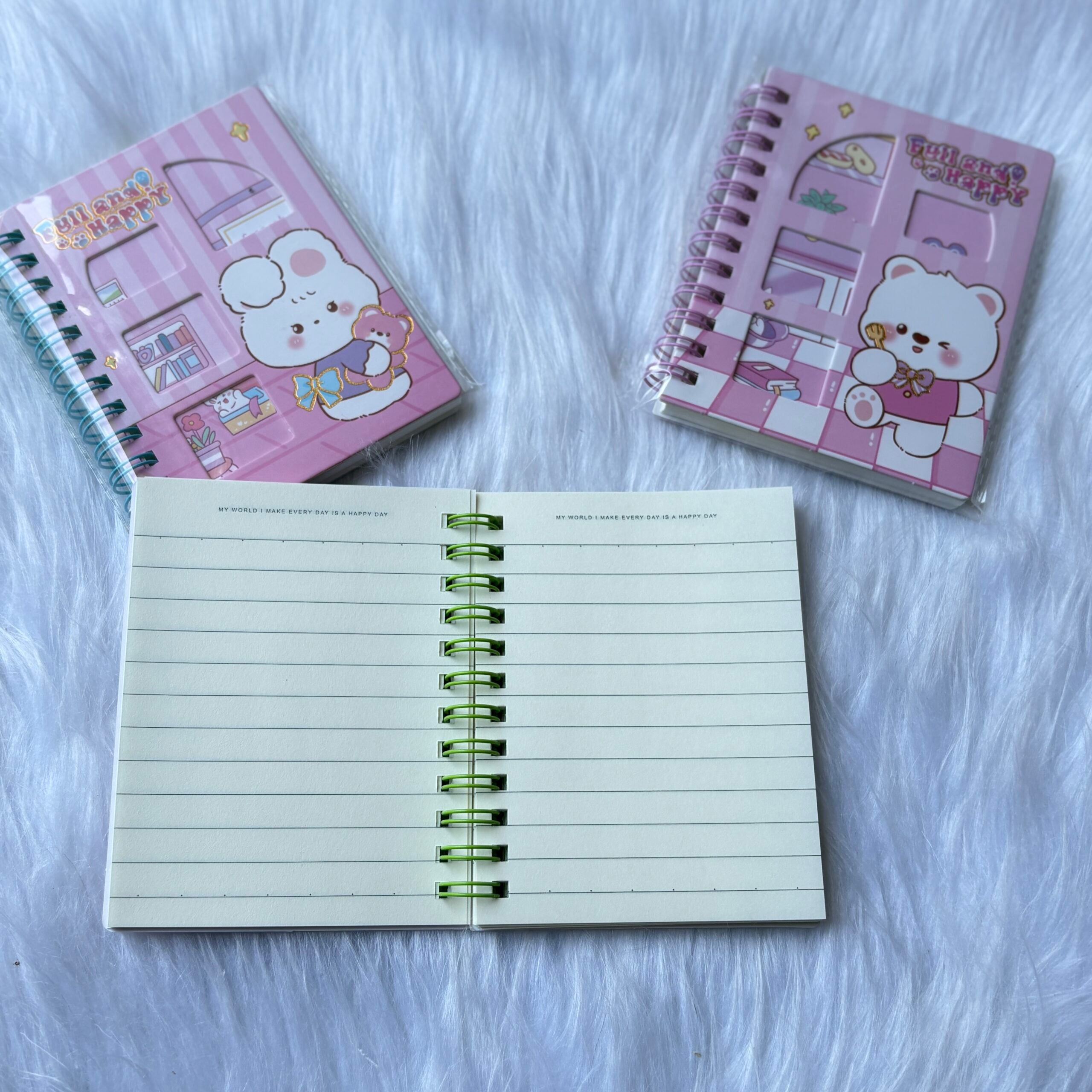 Cute bear print mini diaries(random)