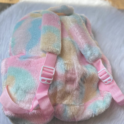 Cute fur unicorn doll backpack (wings colour may differ)
