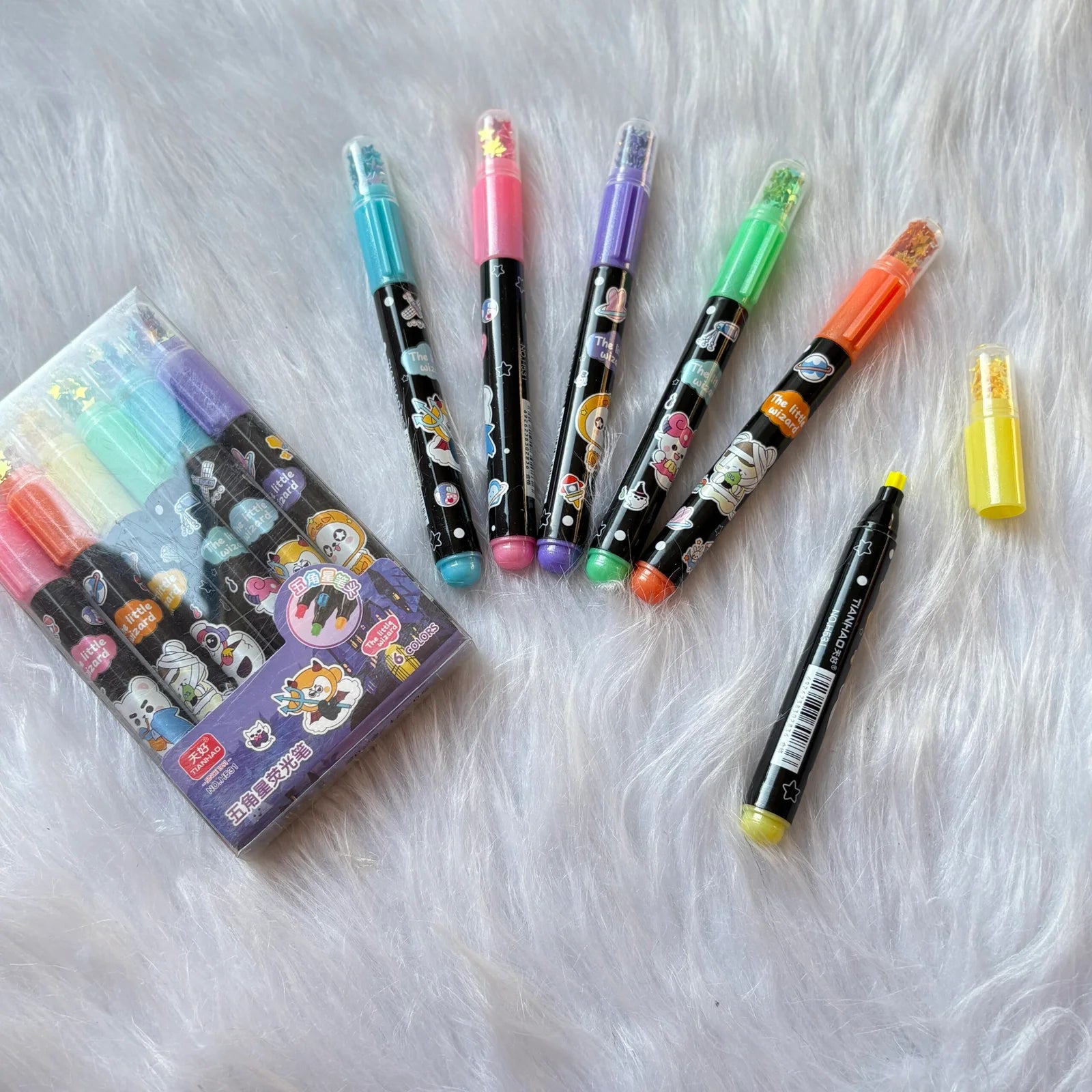 Star tip space theme highlighters