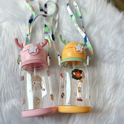 Cute reindeer bpa free sipper with stickers and tag approx 650ml