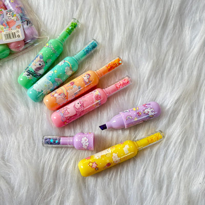 Unicorn theme wine bottle highlighter set of 6 in a pack