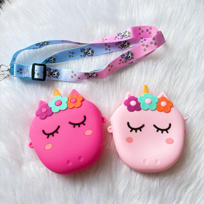 Unicorn silicon coin purse/sling