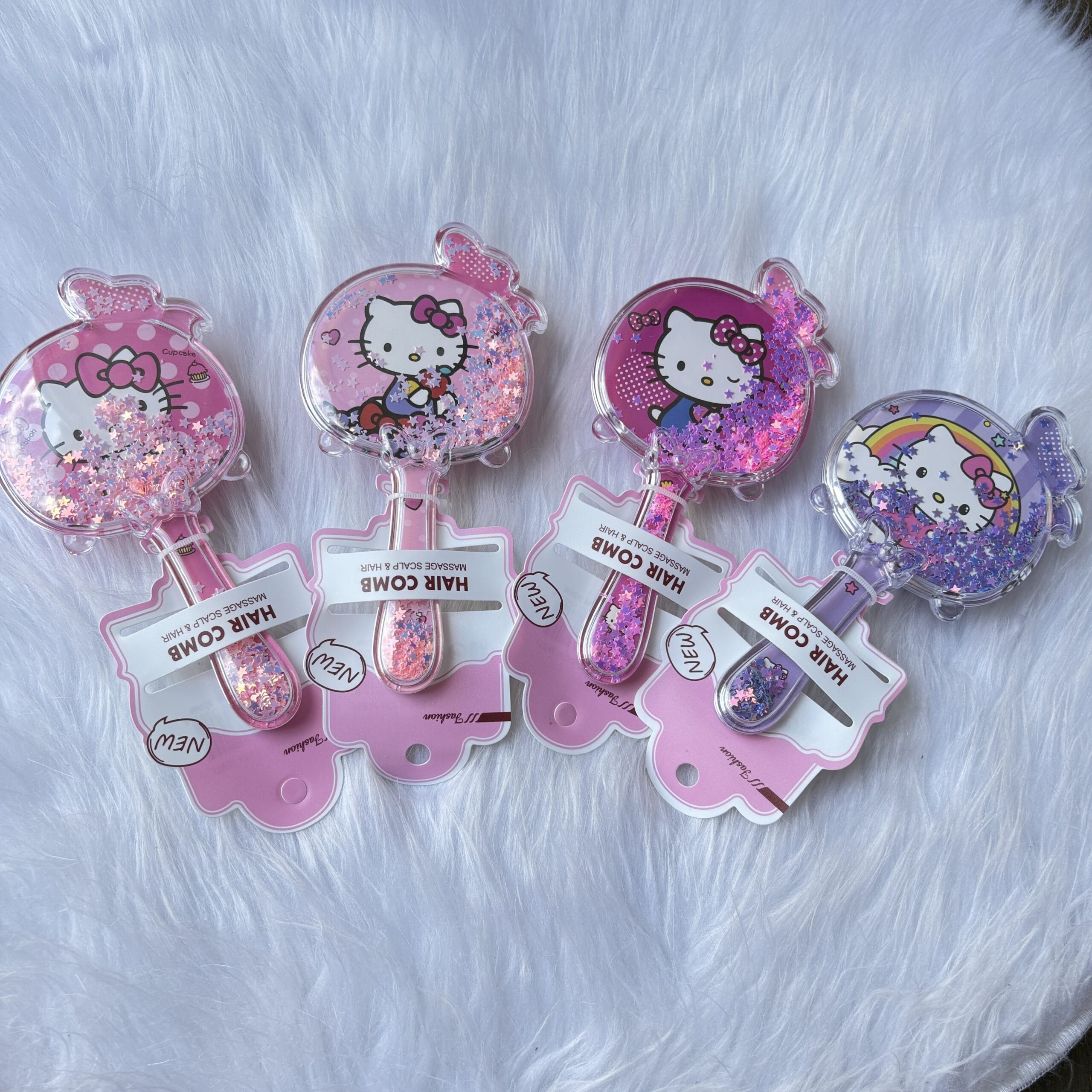 Premium moving glitter Hello Kitty Comb