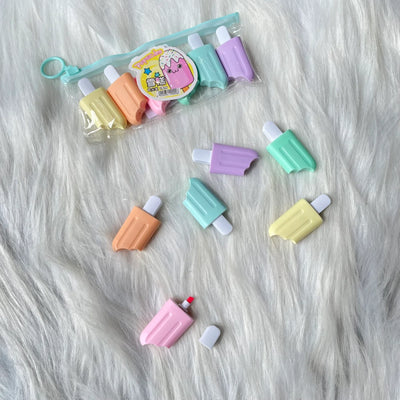 Ice cream highlighter set of 6 in a pouch
