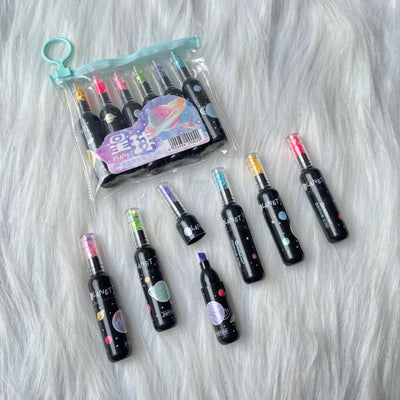 Space print wine bottle highlighter set of 6