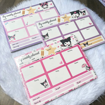 Premium quality kuromi weekly Planner with 50 tear off sheets