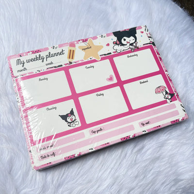 Premium quality kuromi weekly Planner with 50 tear off sheets