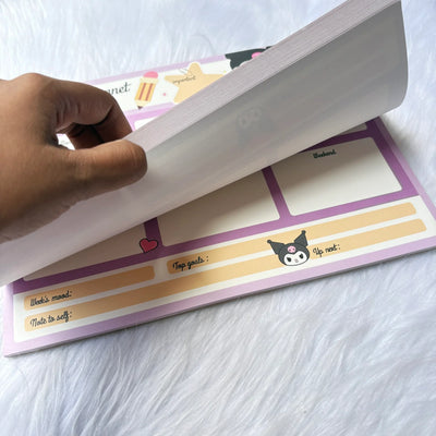 Premium quality kuromi weekly Planner with 50 tear off sheets