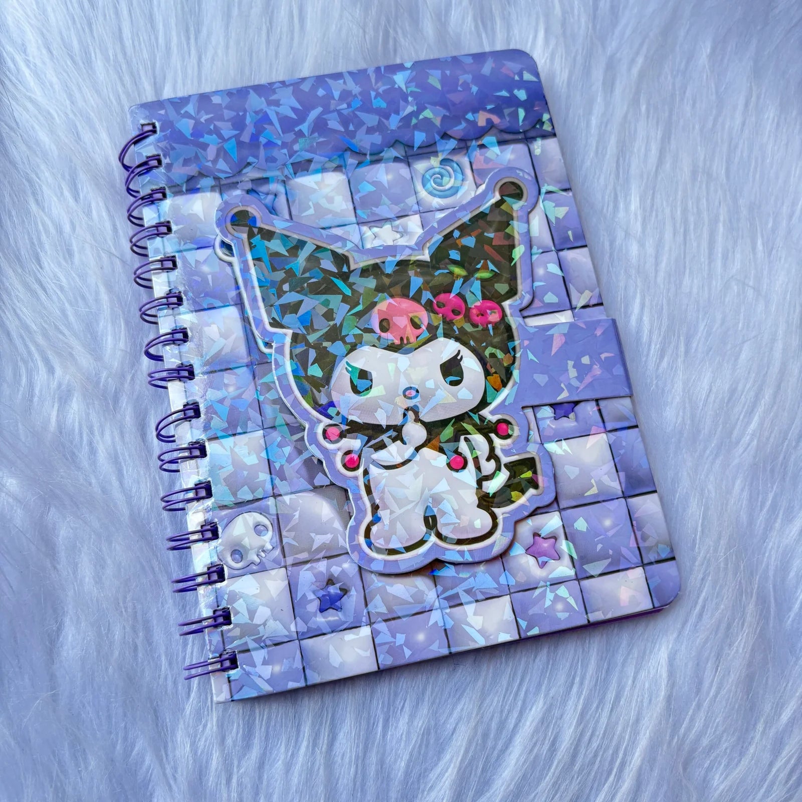Premium quality shining Kuromi Notebook with flap opening